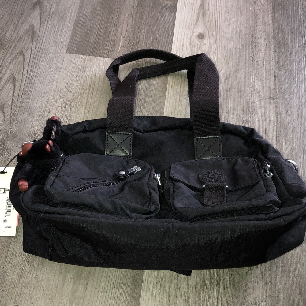 Kipling Defea Nylon Black Tonal Crossbody Shoulder Bag + Monkey Keychain NWT - Picture 15 of 16